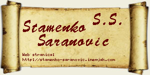 Stamenko Šaranović vizit kartica